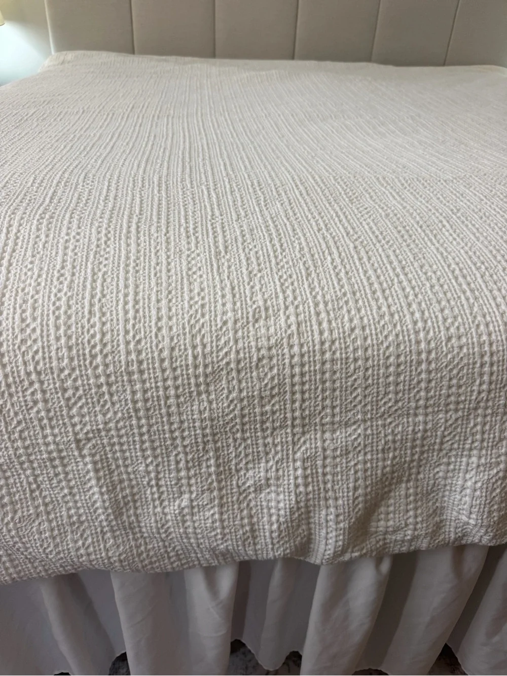 Pottery Barn White King Honeycomb Cotton Duvet Cover